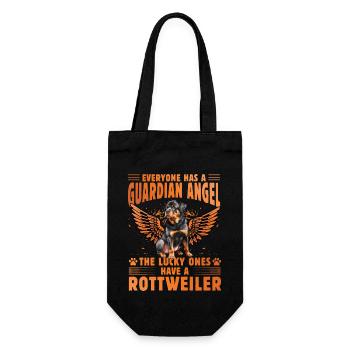 Guardian Angel Rottweiler - Geschenkbeutel für Flaschen - Schwarz - Vorne