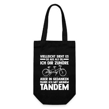 Fahrrad Radfahrer Tandem - Geschenkbeutel für Flaschen - Schwarz - Vorne