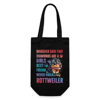 Rottweiler Womens best friend - Geschenkbeutel für Flaschen - Schwarz - Vorne