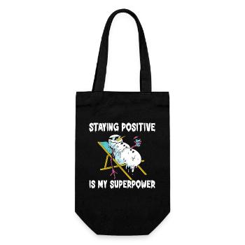 Staying Positive Is My Superpower - Gift Bag for Bottles - black - Front