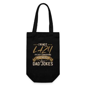 Ich spare nur meine Energie für Papa-Witze - Geschenkbeutel für Flaschen - Schwarz - Vorne
