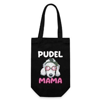 Hund Pudel Mama - Geschenkbeutel für Flaschen - Schwarz - Vorne