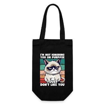 Funny Grump Cat - I Just Don't Like You Cynical - Gift Bag for Bottles - black - Front