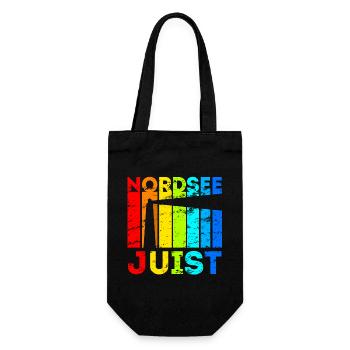 Juist Nordsee Ostfriesische Insel Geschenk - Geschenkbeutel für Flaschen - Schwarz - Vorne