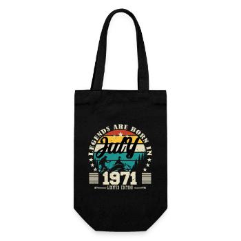Juli 1971. Geburtstagsgeschenk Juli 1971. - Geschenkbeutel für Flaschen - Schwarz - Vorne