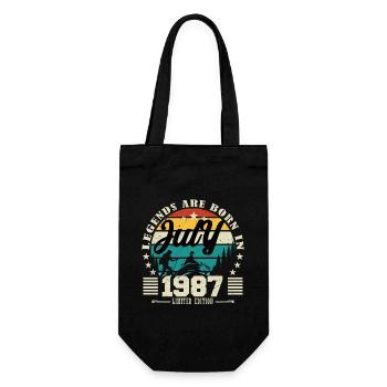 Juli 1987. Geburtstagsgeschenk Juli 1987. - Geschenkbeutel für Flaschen - Schwarz - Vorne