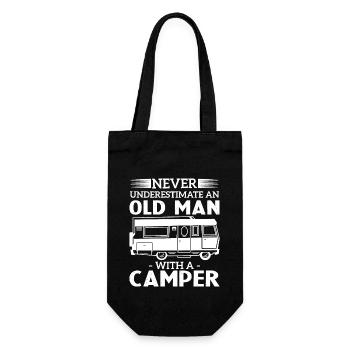 Never underestimate an old man with a camper - Gift Bag for Bottles - black - Front