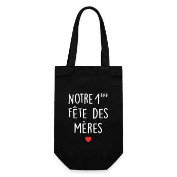 Fête des mères Première fête des mères Mère Fils - Sac à bouteille - noir - Devant