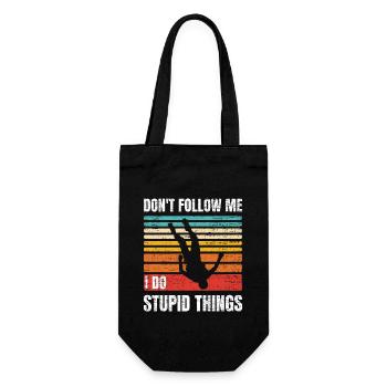 Funny Skydiving Skydiver Parachuting I Do Stupid - Gift Bag for Bottles - black - Front