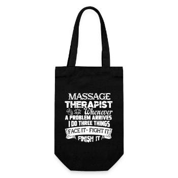 Massage Therapist Massage Therapist Solves Problem - Gift Bag for Bottles - black - Front
