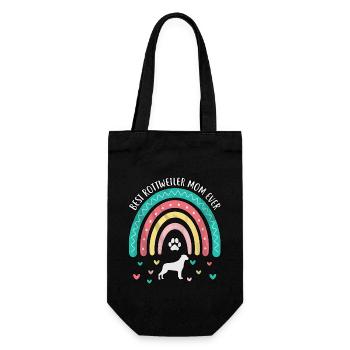 Best Rottweiler Mom ever - Geschenkbeutel für Flaschen - Schwarz - Vorne