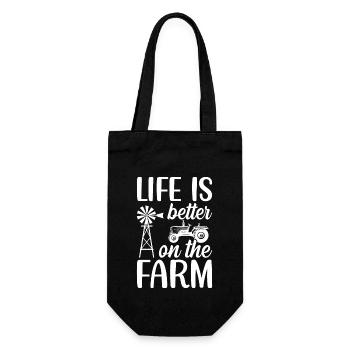 Life is better on the farm 1 - - Gift Bag for Bottles - black - Front