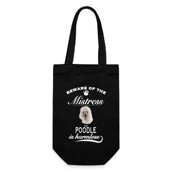 Beware of the mistress, harmless Poodle - Gift Bag for Bottles - black - Front