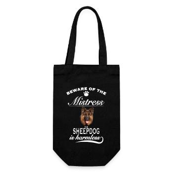 Beware of the mistress, harmless German Shepherd - Gift Bag for Bottles - black - Front
