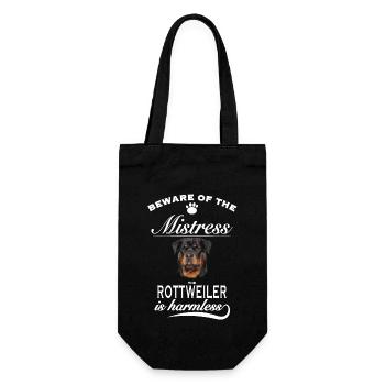Méfiez-vous de la maîtresse, inoffensive Rottweiler - Sac à bouteille - noir - Devant