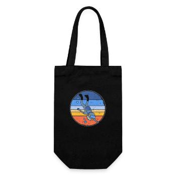Lustige Vintage Scuba Tauchen Tauchen Retro - Geschenkbeutel für Flaschen - Schwarz - Vorne