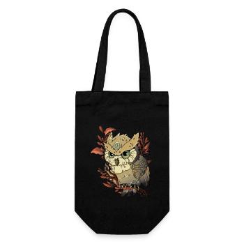 Mystische Eule Eulen Liebhaber schöner Vogel - Geschenkbeutel für Flaschen - Schwarz - Vorne