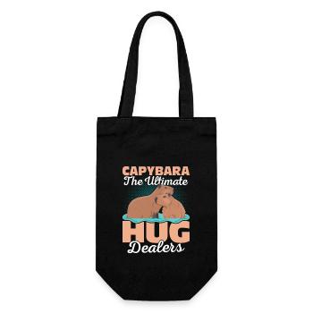 Capybara The Ultimate Hug Dealers Capibara Owner M - Geschenkbeutel für Flaschen - Schwarz - Vorne
