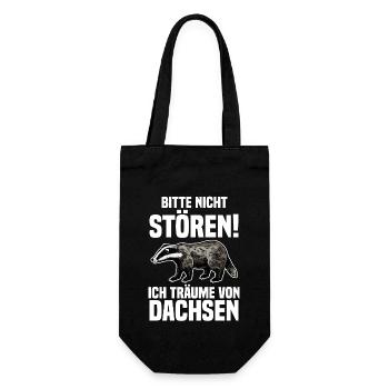 Tiermotiv Dachs - Geschenkbeutel für Flaschen - Schwarz - Vorne