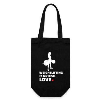 I love weightlifting - Gift Bag for Bottles - black - Front