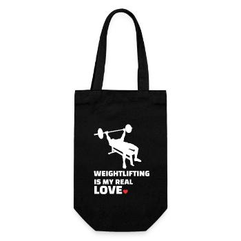 I love weightlifting - Gift Bag for Bottles - black - Front