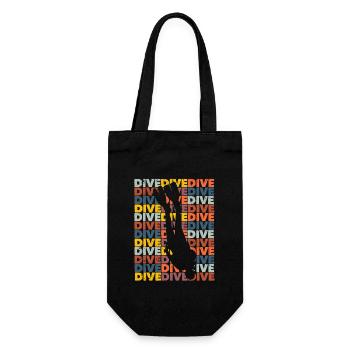 Diving Retro Vintage Diving Silhouette Ocean - Gift Bag for Bottles - black - Front