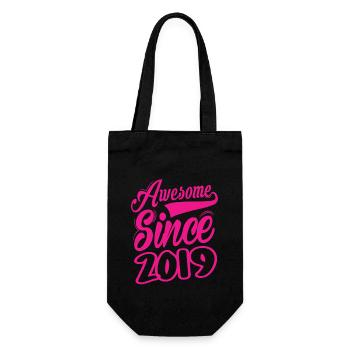Awesome Since 2019 - Gift Bag for Bottles - black - Front
