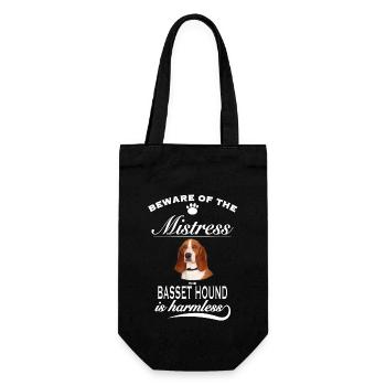 Méfiez-vous de la maîtresse, inoffensif Basset Hound - Sac à bouteille - noir - Devant