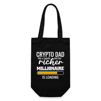 A Crypto Dad like a normal Dad but richer - Geschenkbeutel für Flaschen - Schwarz - Vorne