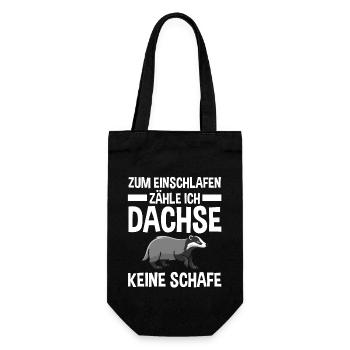 Tiermotiv Dachs - Geschenkbeutel für Flaschen - Schwarz - Vorne