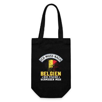 Reichet Mir Die Rute Belgien Angler Fischen Angeln - Geschenkbeutel für Flaschen - Schwarz - Vorne
