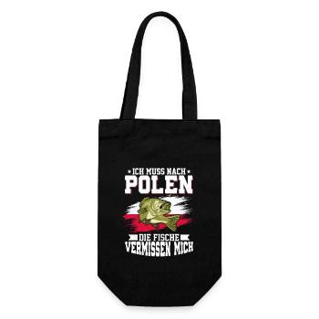 Ich Muss Nach Polen Die Fische Vermissen Mich - Geschenkbeutel für Flaschen - Schwarz - Vorne