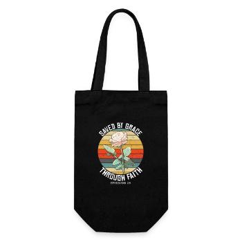 Saved By Grace Ephesians Scripture Christian Bible - Gift Bag for Bottles - black - Front
