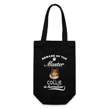 Beware of the master, harmless Collie - Geschenkbeutel für Flaschen - Schwarz - Vorne