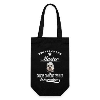 Beware of the master, Dandie Dinmont Terrier - Gift Bag for Bottles - black - Front