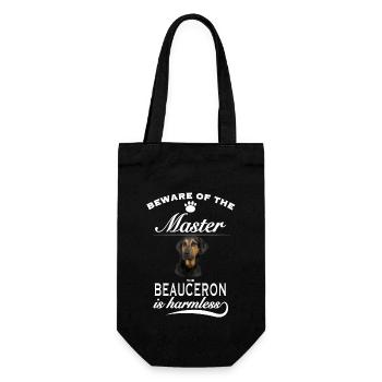Beware of the master, harmless Beauceron - Geschenkbeutel für Flaschen - Schwarz - Vorne