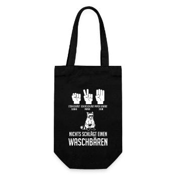 Tiermotiv Waschbär - Geschenkbeutel für Flaschen - Schwarz - Vorne