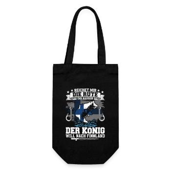 Reichet Mir Die Rute Der König Will Nach Finnland - Geschenkbeutel für Flaschen - Schwarz - Vorne