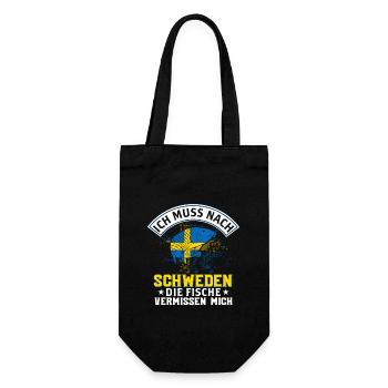 Ich Muss Nach Schweden Die Fische Vermissen Mich - Geschenkbeutel für Flaschen - Schwarz - Vorne