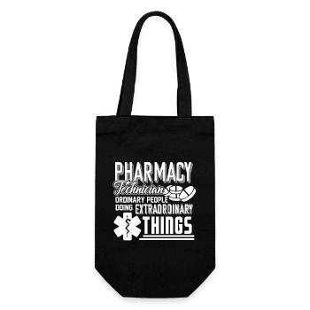 Pharmacy Technician Pharmacy Technician Doing - Gift Bag for Bottles - black - Front