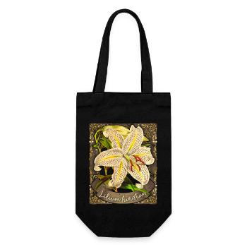 Vintage Lily, Tiger Lily, Botanical Illustration - Gift Bag for Bottles - black - Front