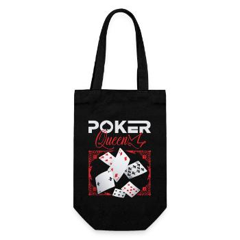 Poker Queen, Poker Saying, Poker Champion - Gift Bag for Bottles - black - Front