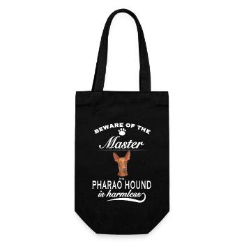Beware of the master, harmless Pharao Hound - Geschenkbeutel für Flaschen - Schwarz - Vorne
