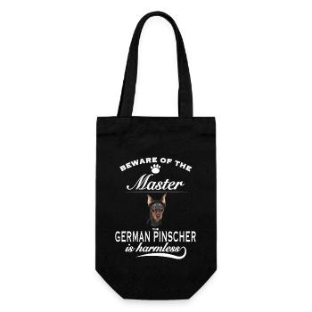 Beware of the master, harmless German Pinscher - Geschenkbeutel für Flaschen - Schwarz - Vorne