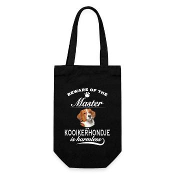 Beware of the master, harmless Kooikerhondje - Geschenkbeutel für Flaschen - Schwarz - Vorne