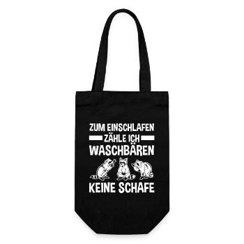 Tiermotiv Waschbär - Geschenkbeutel für Flaschen - Schwarz - Vorne