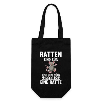 Nagetier Ratte Ratten - Geschenkbeutel für Flaschen - Schwarz - Vorne