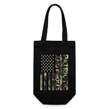 American Flag Independence Day Patriotic & Proud - Gift Bag for Bottles - black - Front