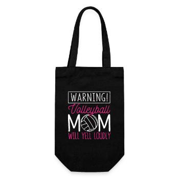 Warning volleyball mom will scream loudly sport - Gift Bag for Bottles - black - Front