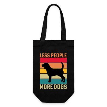 Less people more dogs - Gift Bag for Bottles - black - Front